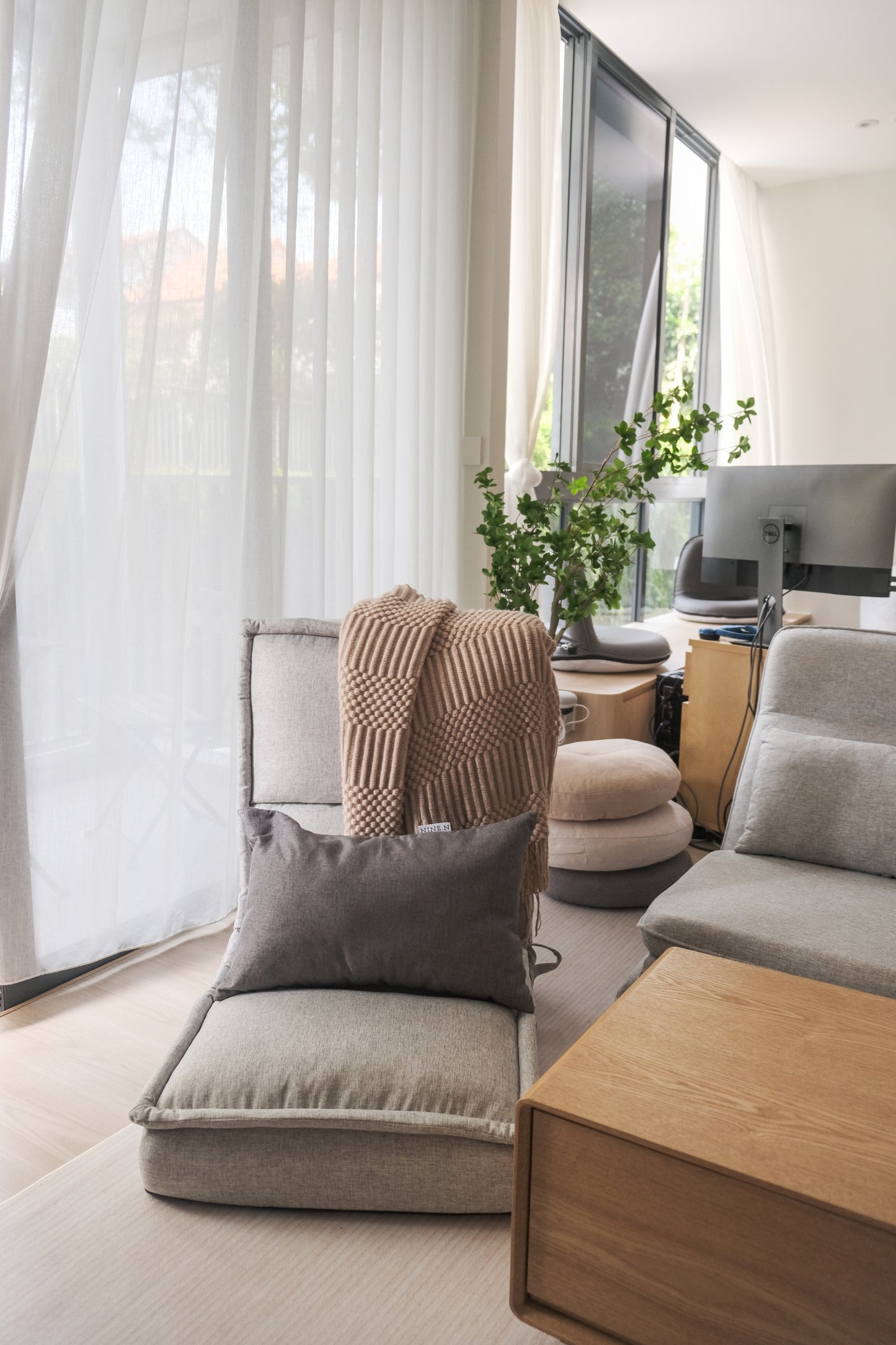 Mashurmaro Throw Cushion in Linen