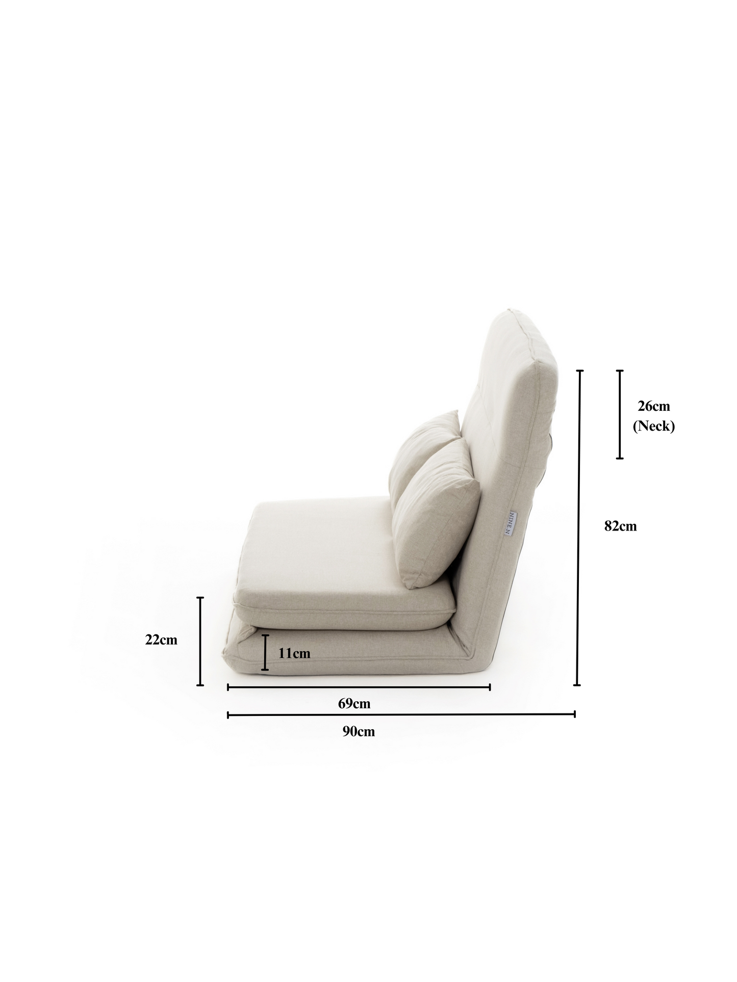 < 20% OFF > Beddo Floor Sofa Bed for Two + 2 Throw Cushions in Linen (Preorder)