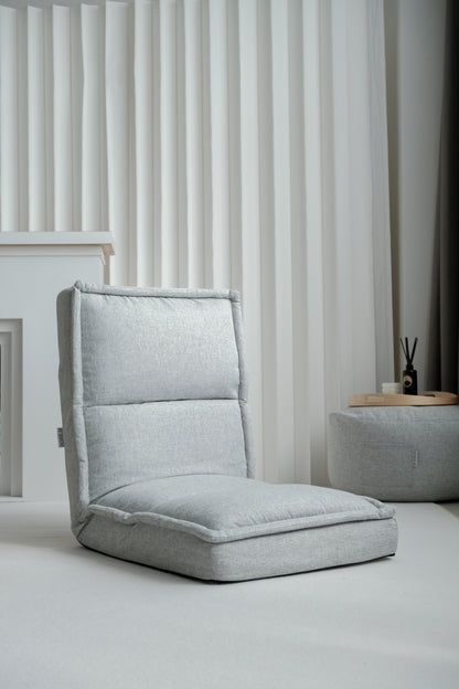 Kaiteki Floor Recliner in Linen Fabric - Grey