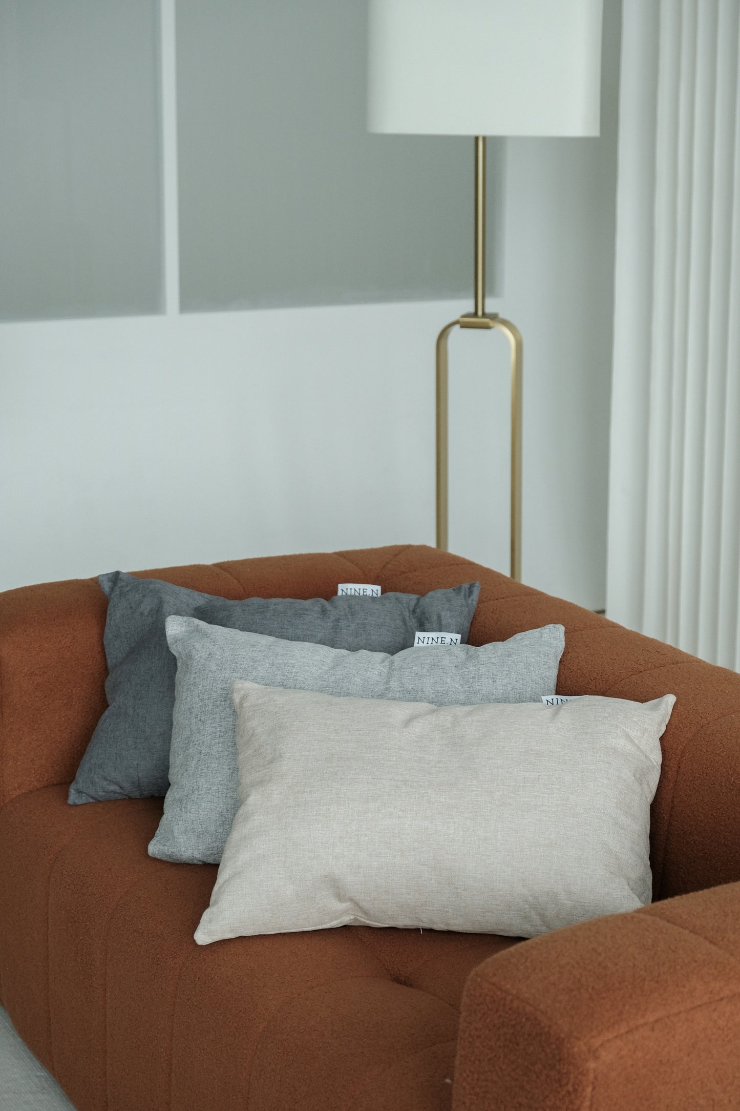 Mashurmaro Throw Cushion in Linen