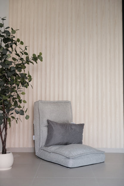 Kaiteki Floor Recliner in Linen Fabric - Granny Grey
