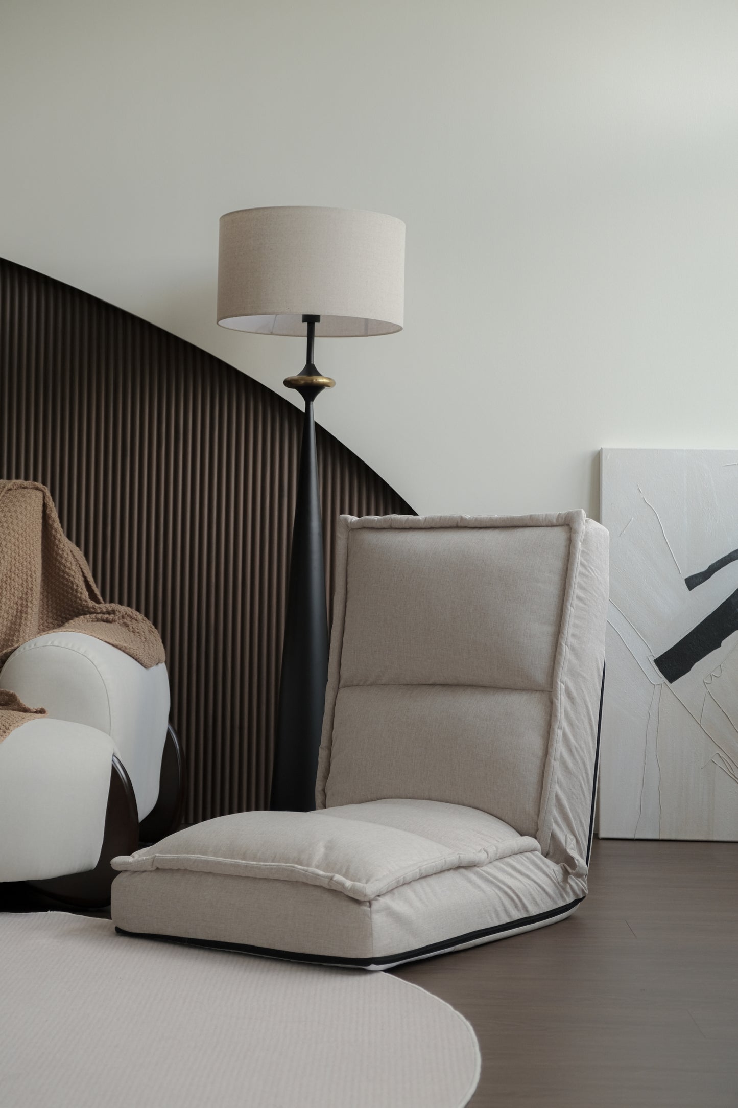 < Preorder > Kaiteki Floor Recliner in Linen (Water Resistant)