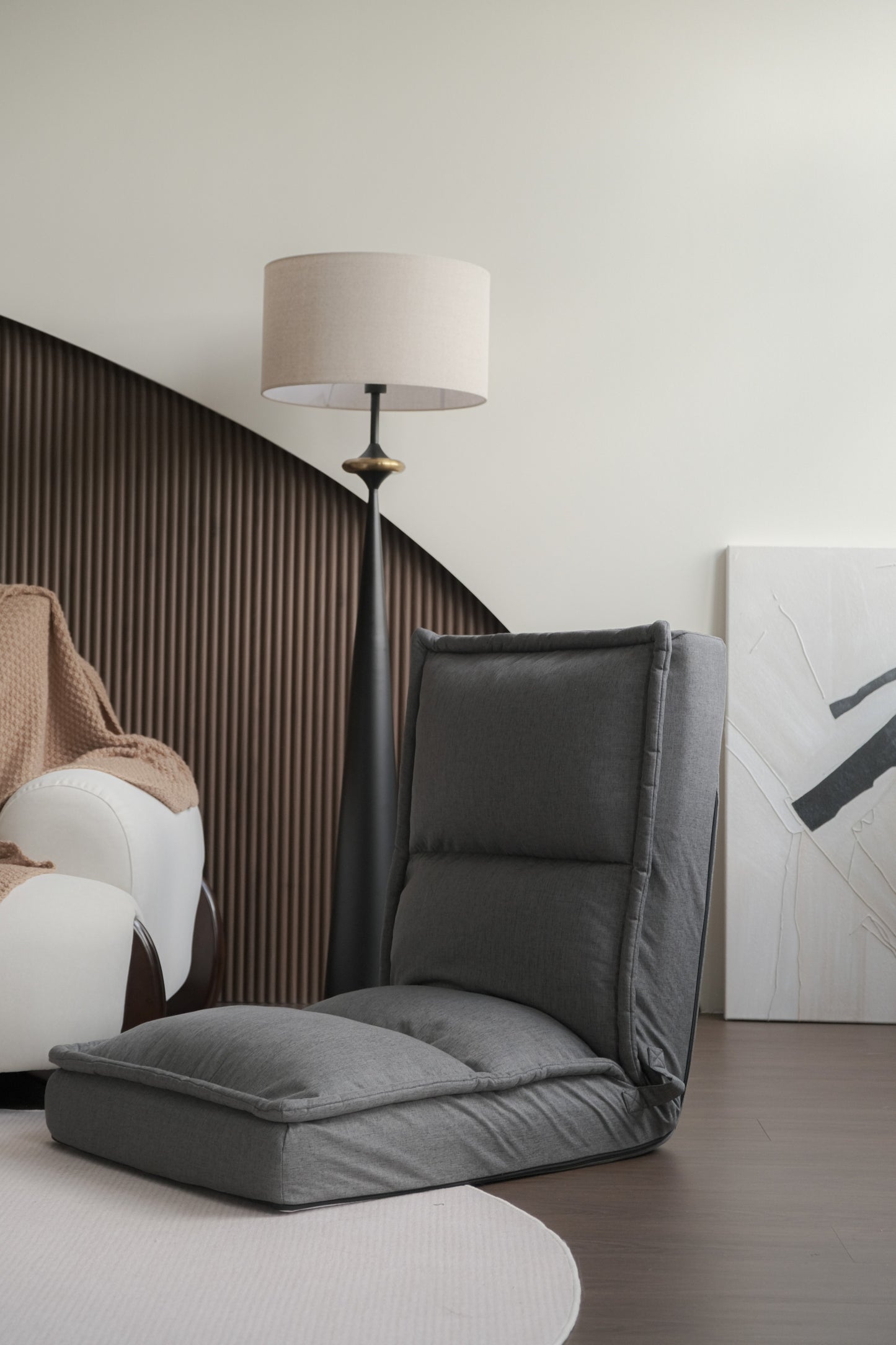 < Preorder > Kaiteki Floor Recliner in Linen (Water Resistant)