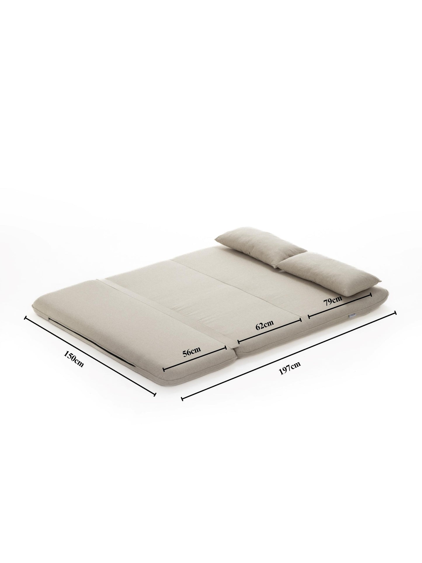 < 20% OFF > Beddo Floor Sofa Bed for Two + 2 Throw Cushions in Linen (Preorder)